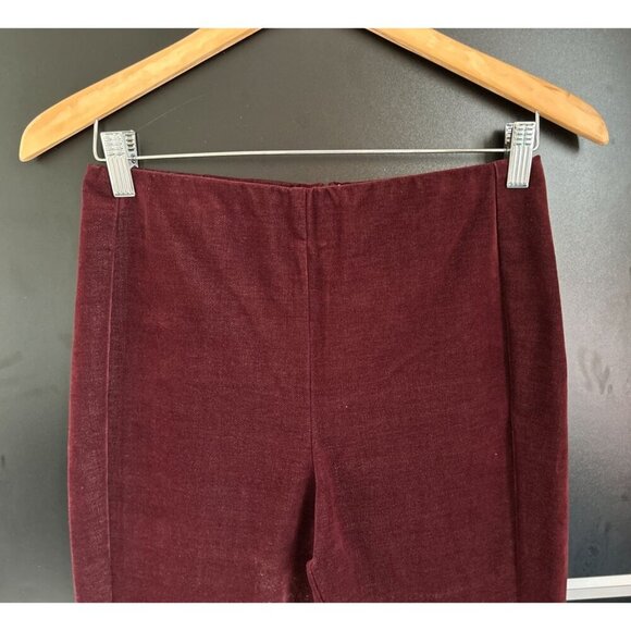 Theory Womens Pants in Burgundy Slim-Fit Cotton Velvet  Holliday Evening  Size 8 - Picture 2 of 7